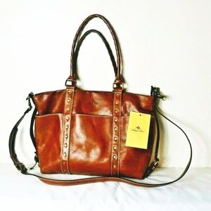 Patricia Nash Carducci Tan Leather Crossbody Bag
